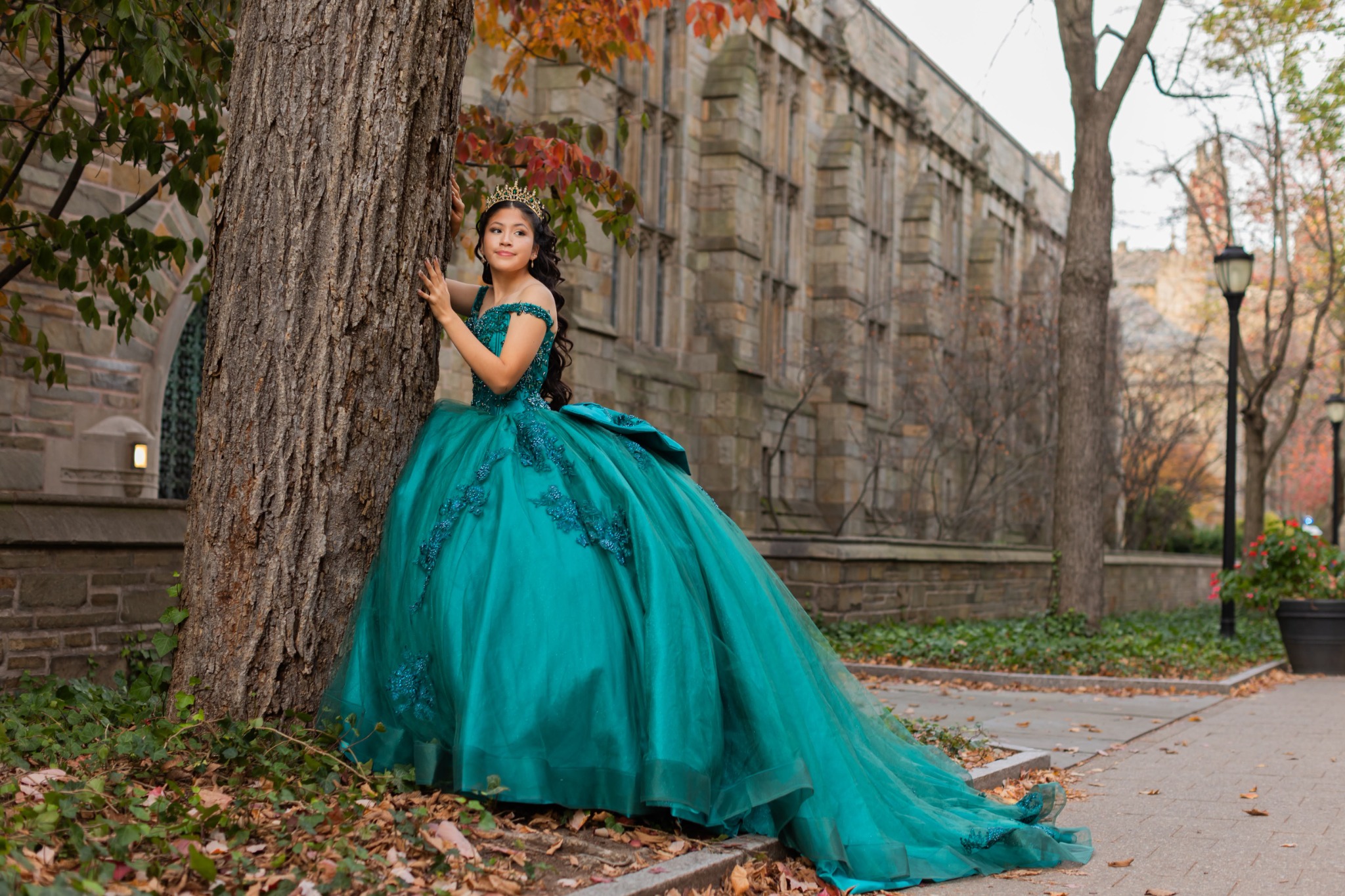 Close-up quinceañera portrait